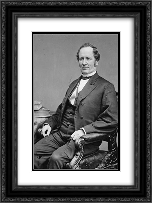 Hon. Thos. A. Hendricks of Ohio, Vice President under Cleveland 18x24 Black Ornate Wood Framed Art Print Poster with Double Matting by Library of Congress