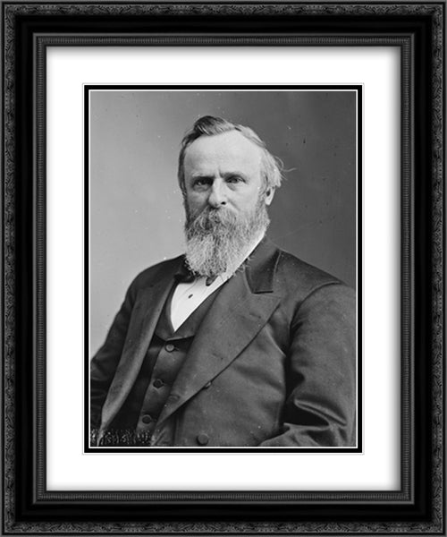 Hayes, Pres. R.B. (President) 20x24 Black Ornate Wood Framed Art Print Poster with Double Matting by Library of Congress