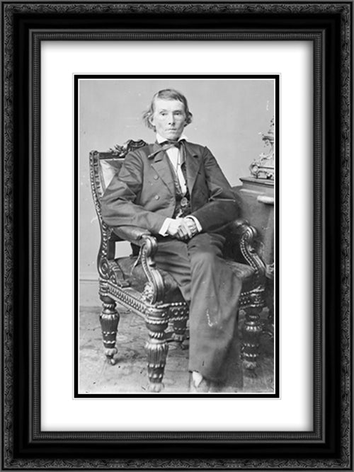 Hon. Alexander Hamilton Stephens Vice-President of the Confederacy item No. 242 18x24 Black Ornate Wood Framed Art Print Poster with Double Matting by Library of Congress