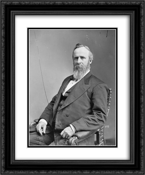 Hayes, President Rutherford B. 20x24 Black Ornate Wood Framed Art Print Poster with Double Matting by Library of Congress
