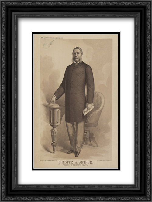 Chester A. Arthur. President of the United States 18x24 Black Ornate Wood Framed Art Print Poster with Double Matting by Library of Congress
