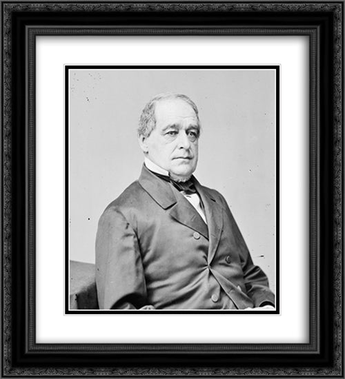 Portrait of Vice President Hannibal Hamlin, officer of the United States government 20x22 Black Ornate Wood Framed Art Print Poster with Double Matting by Library of Congress