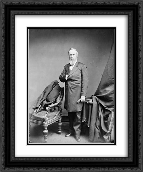 Hayes, President Rutherford B. (full length) 20x24 Black Ornate Wood Framed Art Print Poster with Double Matting by Library of Congress