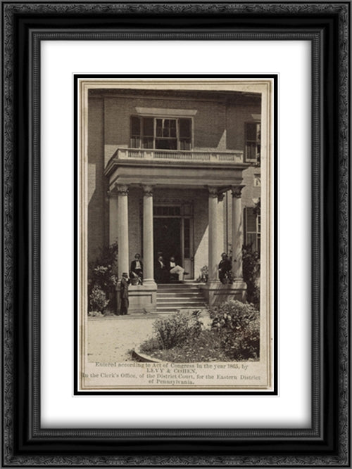 Portico of executive mansion 18x24 Black Ornate Wood Framed Art Print Poster with Double Matting by Library of Congress