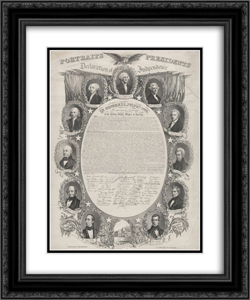 Portraits of the presidents 20x24 Black Ornate Wood Framed Art Print Poster with Double Matting by Library of Congress