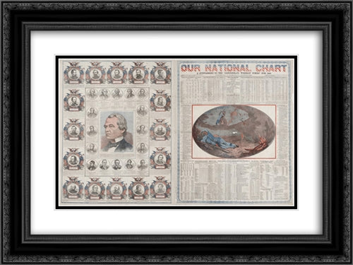 Our national chart, a supplement to the 'Cincinnati Weekly Times' for 1866 24x18 Black Ornate Wood Framed Art Print Poster with Double Matting by Library of Congress