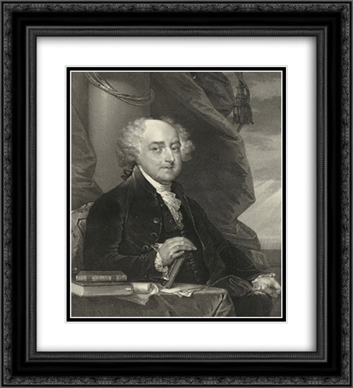 John Adams, second president of the United States 20x22 Black Ornate Wood Framed Art Print Poster with Double Matting by Library of Congress