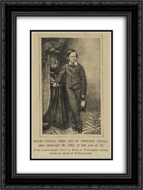 Willie Lincoln, third son of President Lincoln. Died February 20, 1862, at the age of 12 18x24 Black Ornate Wood Framed Art Print Poster with Double Matting by Library of Congress