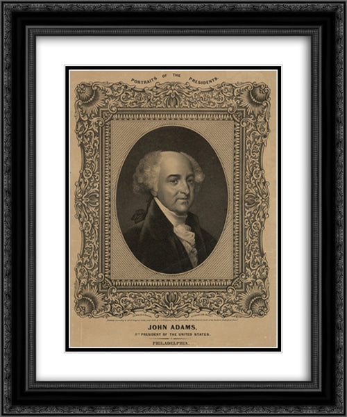 John Adams, 2nd President of the United States 20x24 Black Ornate Wood Framed Art Print Poster with Double Matting by Library of Congress