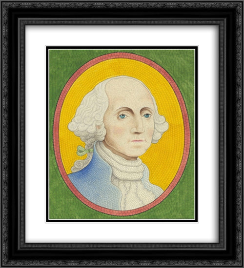 1732 - George Washington - 1799 20x22 Black Ornate Wood Framed Art Print Poster with Double Matting by Library of Congress