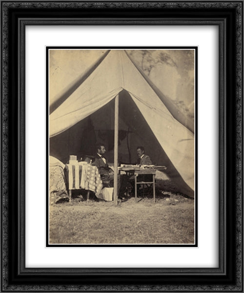 The President and General McClellan on the Battle-field of Antietam 20x24 Black Ornate Wood Framed Art Print Poster with Double Matting by Library of Congress