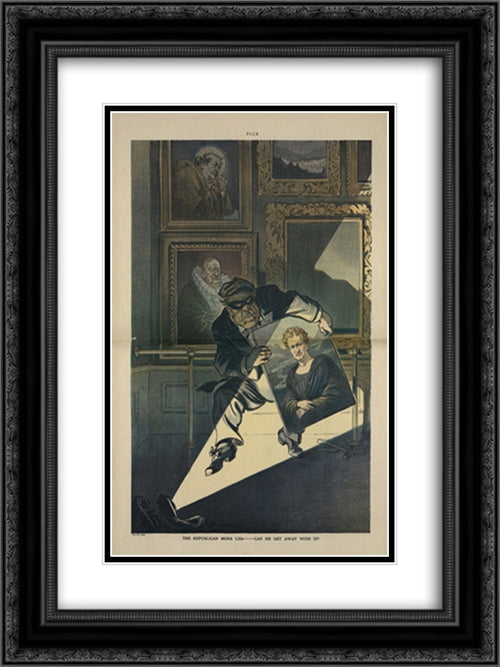 The Republican Mona Lisa - can he get away with it? 18x24 Black Ornate Wood Framed Art Print Poster with Double Matting by Library of Congress