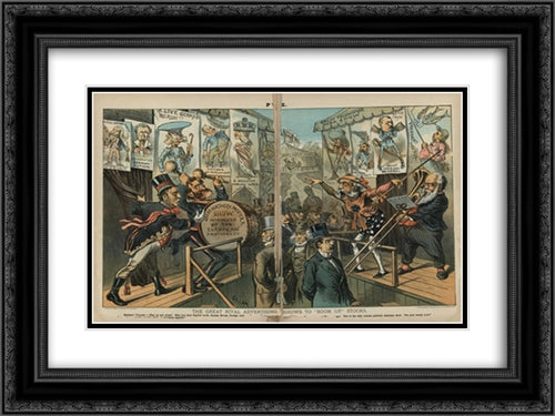 The great rival advertising shows to 'boom up' stocks 24x18 Black Ornate Wood Framed Art Print Poster with Double Matting by Library of Congress