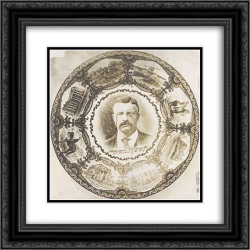 Theodore Roosevelt, 26th President of the U.S. 20x20 Black Ornate Wood Framed Art Print Poster with Double Matting by Library of Congress