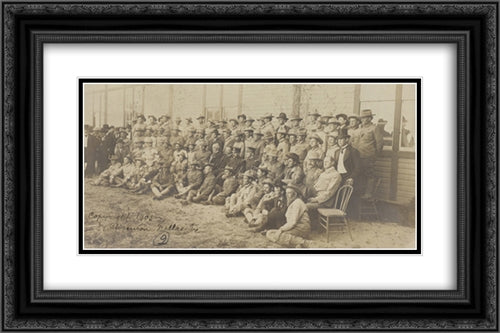 President Roosevelt & Gen. Yuing (sp?) and Rough riders at San Antonio 24x16 Black Ornate Wood Framed Art Print Poster with Double Matting by Library of Congress