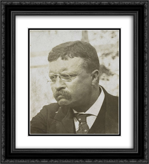 Theodore Roosevelt, bust portrait, facing left 20x22 Black Ornate Wood Framed Art Print Poster with Double Matting by Library of Congress