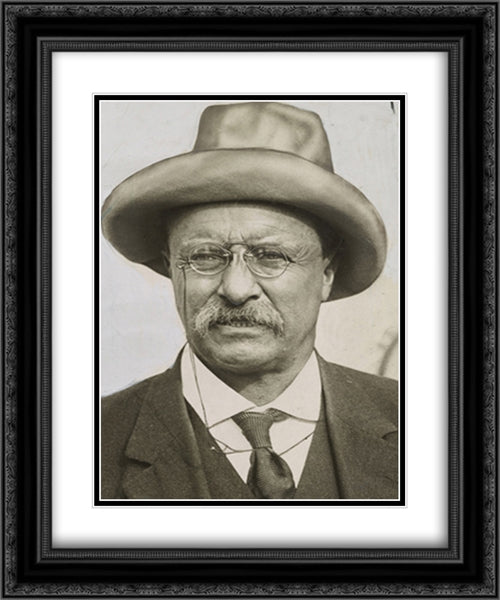 Theodore Roosevelt, three-quarter length portrait, facing front 20x24 Black Ornate Wood Framed Art Print Poster with Double Matting by Library of Congress