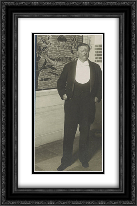 Col. Roosevelt after the banquet at the City Hall in Copenhagen 16x24 Black Ornate Wood Framed Art Print Poster with Double Matting by Library of Congress