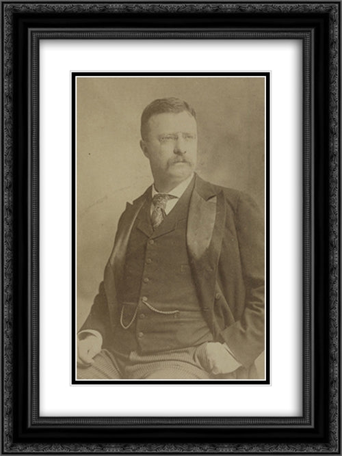 President Roosevelt 18x24 Black Ornate Wood Framed Art Print Poster with Double Matting by Library of Congress