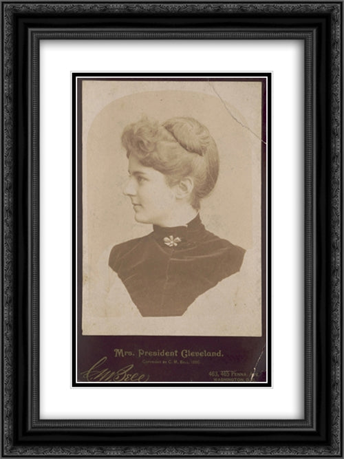 Mrs. President Cleveland 18x24 Black Ornate Wood Framed Art Print Poster with Double Matting by Library of Congress