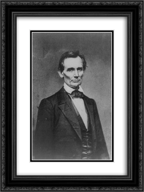 Abraham Lincoln, candidate for U.S. president, before delivering his Cooper Union address, New York, N.Y., on Feb. 27, 1860 18x24 Black Ornate Wood Framed Art Print Poster with Double Matting by Library of Congress