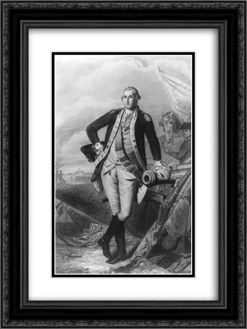 Washington (Georges), Prsident de la Rpublique des Etats-unis d'Amrique du Nord +1799 18x24 Black Ornate Wood Framed Art Print Poster with Double Matting by Library of Congress