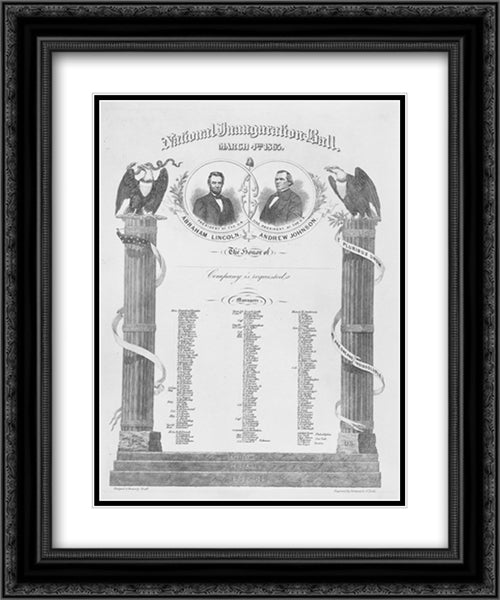 National inauguration ball, March 4th 1865 20x24 Black Ornate Wood Framed Art Print Poster with Double Matting by Library of Congress
