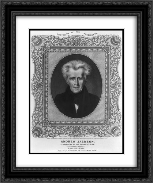 Andrew Jackson, 7th president of the United States 20x24 Black Ornate Wood Framed Art Print Poster with Double Matting by Library of Congress