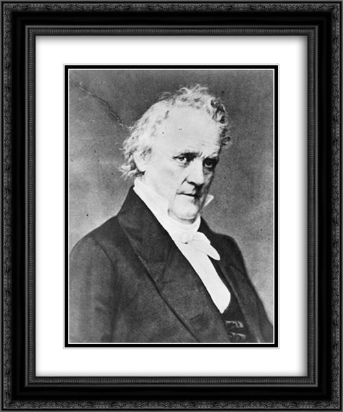 James Buchanan, bust portrait, facing right 20x24 Black Ornate Wood Framed Art Print Poster with Double Matting by Library of Congress
