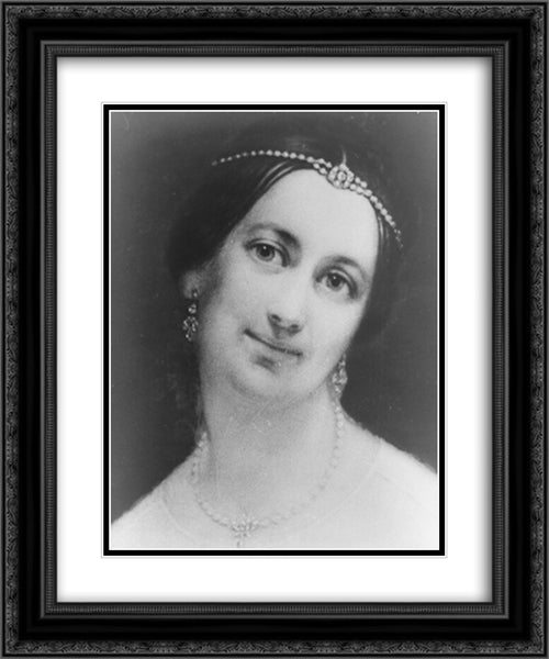 Mrs. John (Julia Gardiner) Tyler, (2nd wife and White House hostess of President Tyler) 20x24 Black Ornate Wood Framed Art Print Poster with Double Matting by Library of Congress