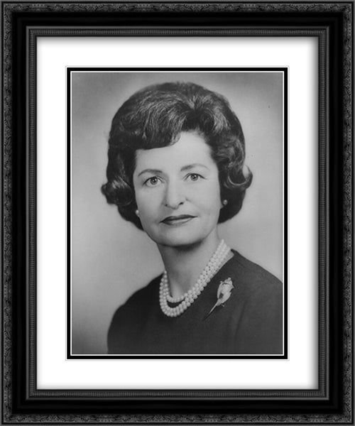 Lady Bird Johnson 20x24 Black Ornate Wood Framed Art Print Poster with Double Matting by Library of Congress