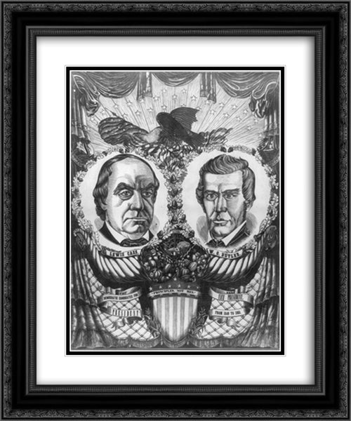 Principles, not men.' The Democratic candidates for President and Vice President from 1849 to 1853 20x24 Black Ornate Wood Framed Art Print Poster with Double Matting by Library of Congress