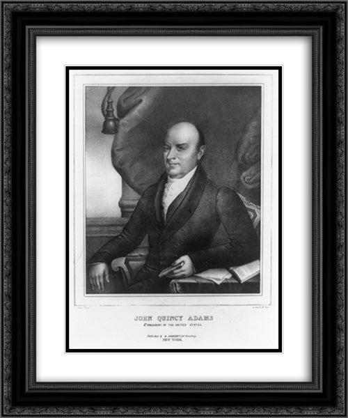 John Quincy Adams, 6th president of the United States 20x24 Black Ornate Wood Framed Art Print Poster with Double Matting by Library of Congress