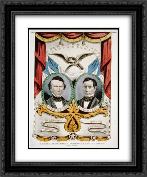 Grand, national, democratic banner - press onward 20x24 Black Ornate Wood Framed Art Print Poster with Double Matting by Library of Congress