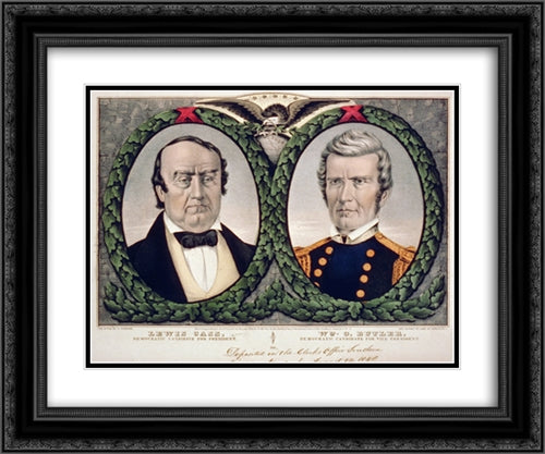 Lewis Cass, Democratic candidate for president 24x20 Black Ornate Wood Framed Art Print Poster with Double Matting by Library of Congress