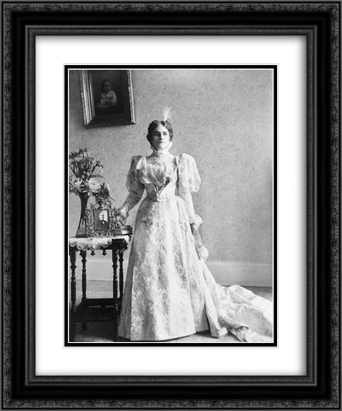 Portrait of Mrs. McKinley, no. 3 20x24 Black Ornate Wood Framed Art Print Poster with Double Matting by Library of Congress