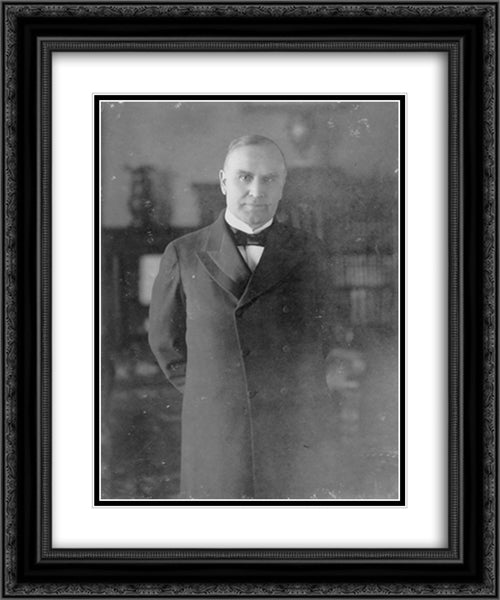 President William McKinley, three-quarter length portrait, standing, facing front 20x24 Black Ornate Wood Framed Art Print Poster with Double Matting by Library of Congress