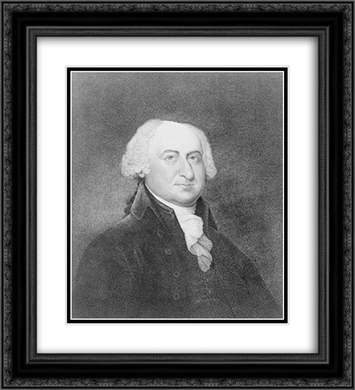 John Adams, second president of the United States of America 20x22 Black Ornate Wood Framed Art Print Poster with Double Matting by Library of Congress