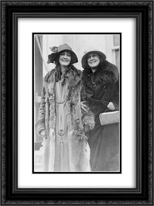 Miss Ruth Malcomson of Phila., the Miss America of 1924, and her mother, Mrs. Augusta Malcomson, at the White House visiting President Coolidge 18x24 Black Ornate Wood Framed Art Print Poster with Double Matting by Library of Congress