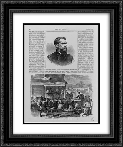 Gen. F.P. Blair, Democratic nominee for Vice-President of the United States 20x24 Black Ornate Wood Framed Art Print Poster with Double Matting by Library of Congress