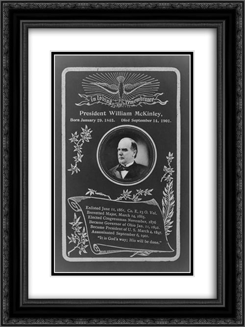In loving remembrance, President William McKinley, born January 29, 1843, died September 14, 1901 18x24 Black Ornate Wood Framed Art Print Poster with Double Matting by Library of Congress