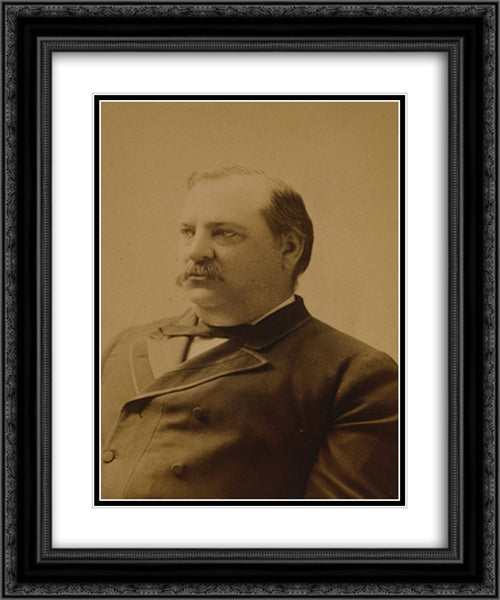 President Grover Cleveland 20x24 Black Ornate Wood Framed Art Print Poster with Double Matting by Library of Congress