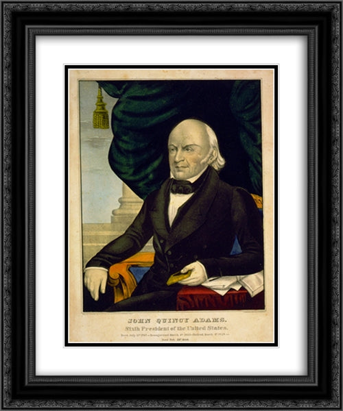 John Quincy Adams, sixth President of the United States 20x24 Black Ornate Wood Framed Art Print Poster with Double Matting by Library of Congress