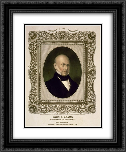 John Q. Adams, 6th President of the United States 20x24 Black Ornate Wood Framed Art Print Poster with Double Matting by Library of Congress