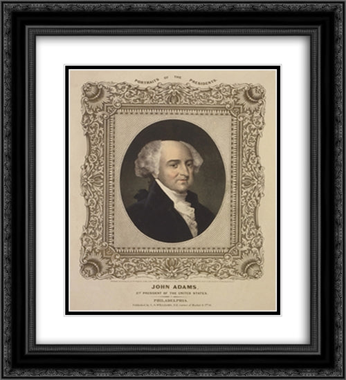 John Adams, 2nd president of the United States 20x22 Black Ornate Wood Framed Art Print Poster with Double Matting by Library of Congress