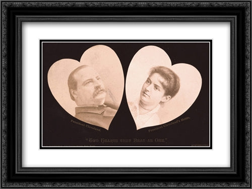 Two hearts that beat as one.' President Cleveland. President Cleveland's bride 24x18 Black Ornate Wood Framed Art Print Poster with Double Matting by Library of Congress