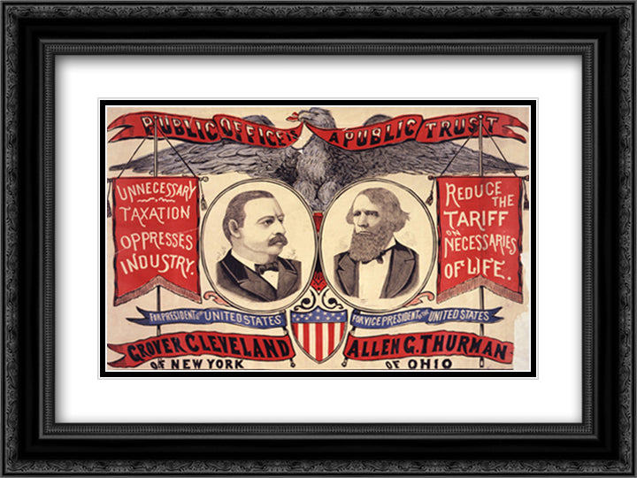Public office is a public trust For President of the United States, Grover Cleveland of New York ; For Vice-President of the United States, Allen G. Thurman 24x18 Black Ornate Wood Framed Art Print Poster with Double Matting by Library of Congress