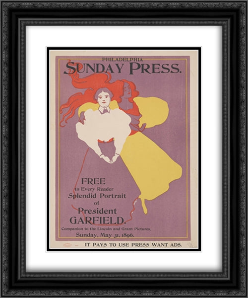 Free to every reader, splendid portrait of President Garfield. 20x24 Black Ornate Wood Framed Art Print Poster with Double Matting by Library of Congress