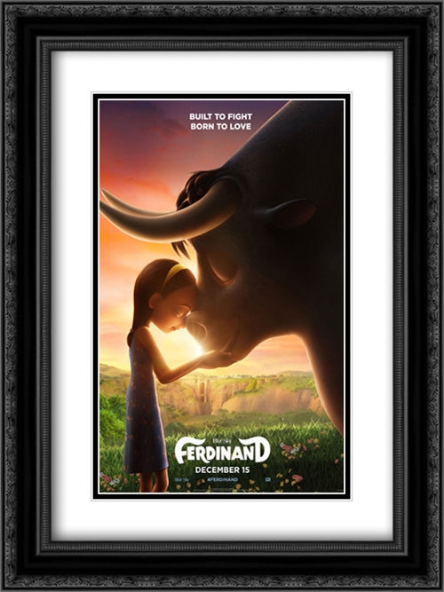 Ferdinand 18x24 Black Ornate Wood Framed Movie Poster with Double Matting
