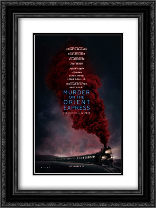 Murder on the Orient Express 18x24 Black Ornate Wood Framed Movie Poster with Double Matting